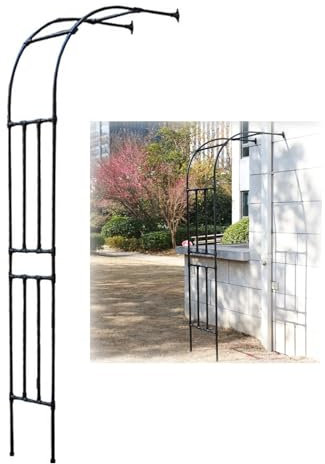 Treillis de jardin en demi-arche pour plantes grimpantes – Acier galvanisé avec revêtement PE 1,8 m de large x 2,7 m de haut – Idéal pour les vignes et les fleurs