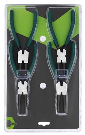 Kit Tenaglie per Anelli Elastici | Kit 4 Pezzi Tenaglie per Anelli Elastici da 17.8 cm - Accessori in Acciaio con Becco Dritto e per Rimozione e Montaggio per Casa, Officina