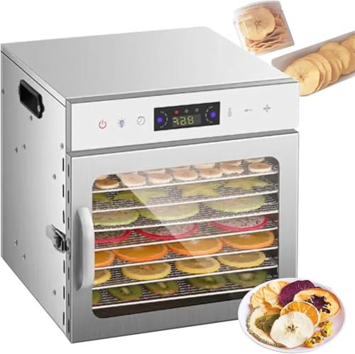Essiccatore per Alimenti, essiccatore per Alimenti per Carne secca con impostazione della Temperatura da 30 a 90 °C, essiccatore per Alimenti per Verdure e carni, Max 24 Ore