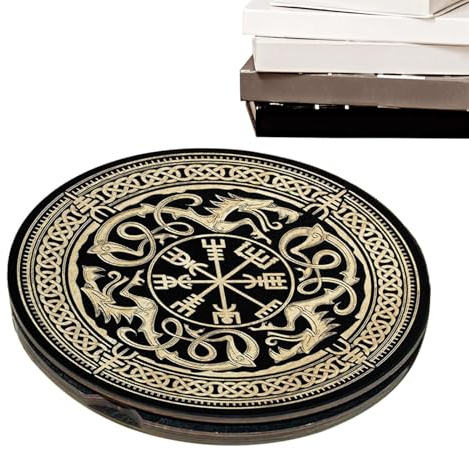 Generico Rune Runen zur Wahrsagung, tragbar, aus Holz, Meditation, mit Magnetbox, für Männer und Frauen, geeignet für Altare und spirituelle Rituale
