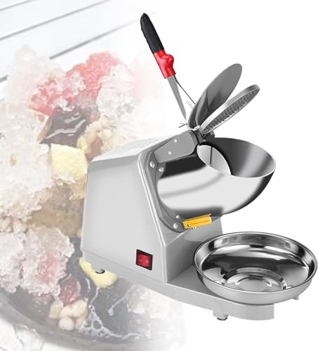 Macchina elettrica per tritaghiaccio per uso domestico e commerciale, 380 W, con doppie lame e coperture, per fare coni di neve, cocktail, caffè freddo, miscelare granite