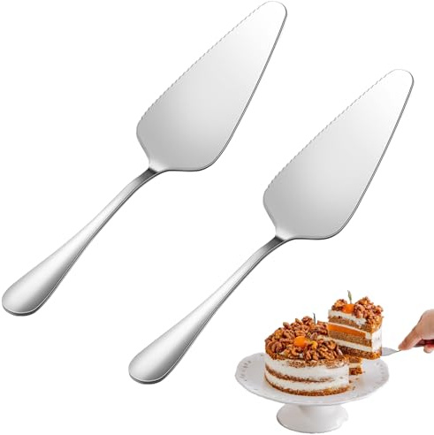 AONAYO 2 Stück Tortenheber Edelstahl,Kuchenheber,Tortenheber,Vielseitiger Tortenheber Mit Messer,Kuchenschaufel Mit Gezackten Kanten,Für Restaurants, Küche, Partys,Hochglanzpoliert Spülmaschinenfest