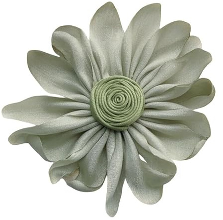 WANYI 11cm Ansteckblume Damen Große Satin Rosen Brosche Haarblumen Stereo Rose Applique Patches Blumen zum Aufnähen für Hochzeit Abschlussball Kostümzubehör
