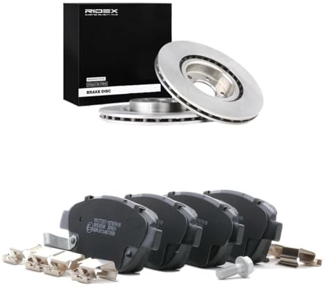 RIDEX 3405B2851 Kit dischi e pastiglie Assale anteriore con lamierino anticigolío ventilato ventilazione interna