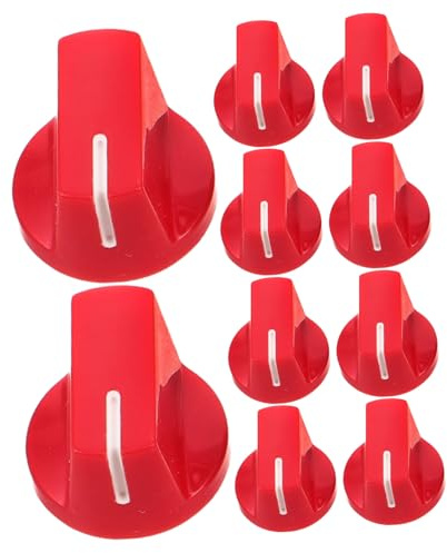 Roter Potentiometerknopf aus Kunststoff, 12 Stück, Rund für Bass und Audio | 6, 35 Mm Bohrung, Präzise Einstellung, für Potentiometer und Bedienelemente, Leichte Ausführung