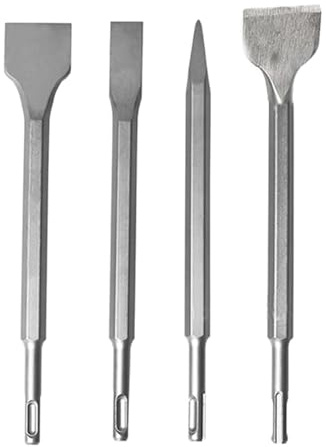 Juego de 4 cinceles adecuados para carpintería y proyectos de bricolaje con asas redondas ergonómicas y ranuras dobles que diseñan acero de alta resistencia