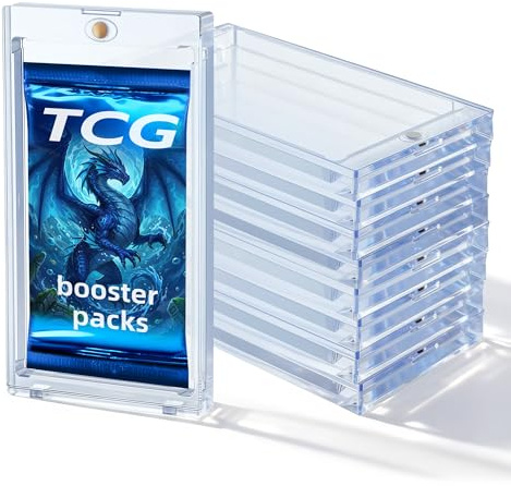 Wigearss 10 Pièces Étui à Cartes de Collection pour Pokémon Booster Pack, avec Fermeture Magnétique et Protection UV, Boîte de Rangement en Acrylique Compatible avec Pokémon Booster Pack