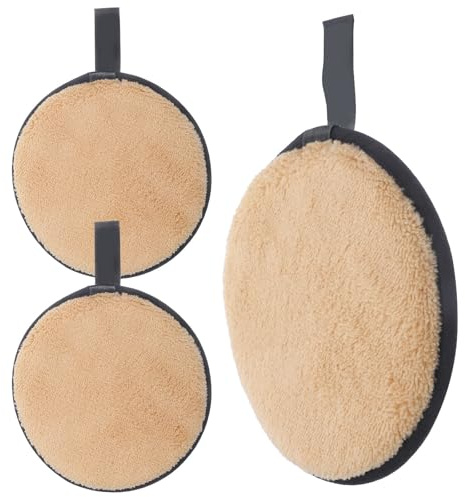 IWOWHERO 3 Esponjas Desmaquillantes Redondas 12 CM Doble Cara Suaves para Limpieza Facial Almohadillas Limpiadoras de Maquillaje Accesorio Cosmético Portátil Color Color Aleatorio