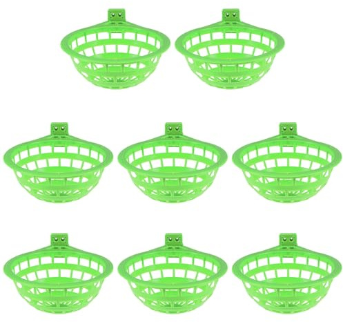 Healifty Nido di Plastica per Uccelli da 8 Pezzi, Ciotola Rotonda per Schiusa e Allevamento, Compatibile Fringuelli, Calopsitte e Pappagalli, Ventilato e Facile da Pulire per Gabbie