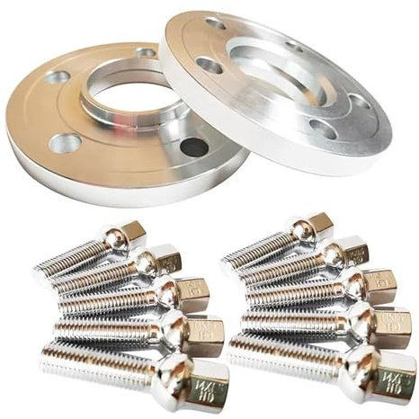 15MM 5x112 57,1 Centric Bore 6061-T6 Spurverbreiterungen Mit 45mm Kugelform 14X1,5 Für VW Für Glof Für GTI Radnaben-Zentrierring(Silber)
