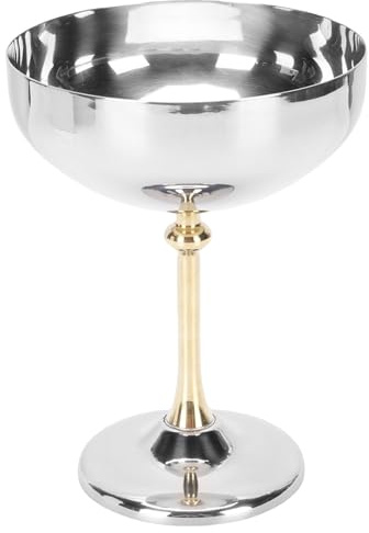 Cocoarm Coppa da Gelato Coppa da Dessert in Acciaio Inox Calice con Piede Ciotola 14,5 X 10,8 Cm per Budino Gelato Yogurt Insalata di Frutta Casa Festa Ristorante (B)