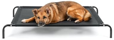 lionto Cama elevada para Perros Tejido en Textilene, (L) 114x76 cm Negro