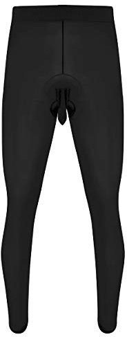 iEFiEL Herren Lange Unterhosen Unterwäsche offene/geschlossene Transparent Strumpfhose Legging Leggin Underwear Panty Schwarz Hautfarben B Schwarz (Geschlossene) One Size