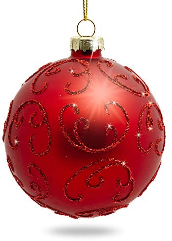 SIKORA Highlights 4er Set ausgefallene Christbaumkugeln aus Glas Rot besondere Weihnachtskugel Christbaumschmuck, Farbe | Modell:Modell Florenz rot, Höhe in cm:8 cm