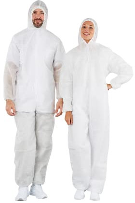 Hurry Jump Combinaison de Travail jetable polypropylène Combinaison Peintre Combinaison trvaux Combinaison Anti poussière avec Capuche T3XL