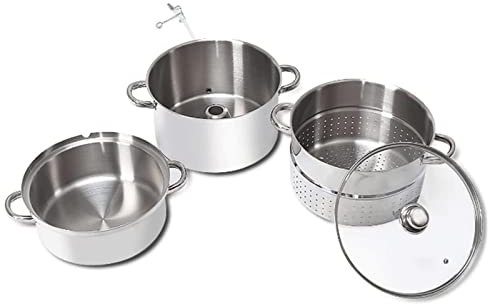 11 Cuartos Fruta Vegetales Vapores Exprimidor Acero Inoxidable Casa Utensilios De Cocina Multipots Con Tapa, Manguera, Abrazadera, Asas De Lazo Para Hacer Jugo Gelatina, Pasta