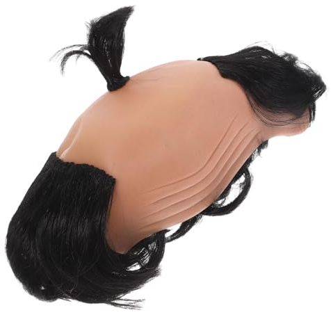 STOBOK Perücke Herren Glatze Samurai Karneval Halbglatze Stirnglatze Verrückter Latex Glatze Kappe Mottoparty Cosplay Kopfbedeckung Haarschmuck Zubehör