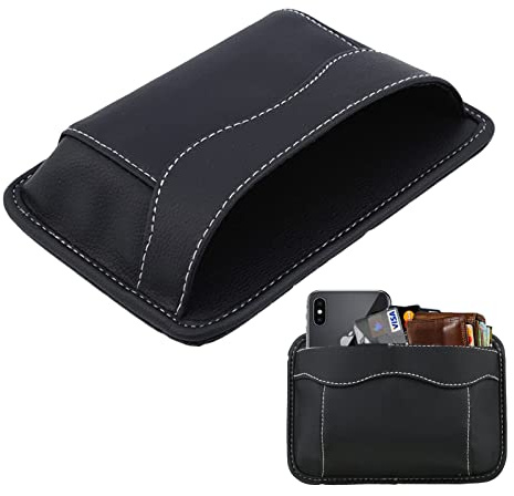 Weigudoc Boîte de Rangement Console de Auto, Organisateur d'espace de Voiture en PU cuir, Poche latérales de Rangement pour Siège écart de Voiture pour Stockage Stylo Téléphone Clé Lunettes