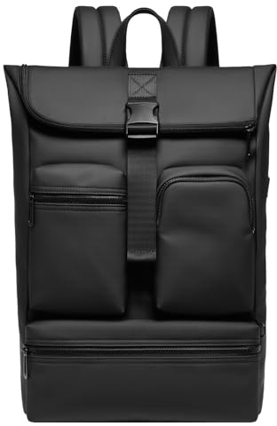 GYakeog Zaino Porta PC 15.6 Pollici Uomo Lavoro Antifurto da Viaggio per Università Escursionismo Campeggio Scuola - Nero