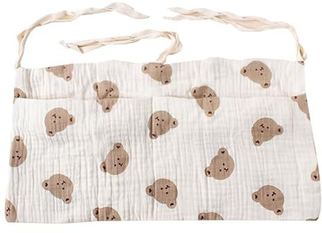 Bolsa organizadora for colgar en la cabecera Bolsa de almacenamiento for colgar junto a la cama Bolsa de almacenamiento for colgar junto a la cama Bolsillos de algodón de doble capa for cochecito Paña