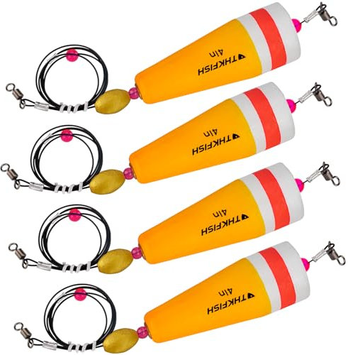 THKFISH Posen Angeln Schwimmer Angelposen Set 4 Stück Popping (Orange, 4in)