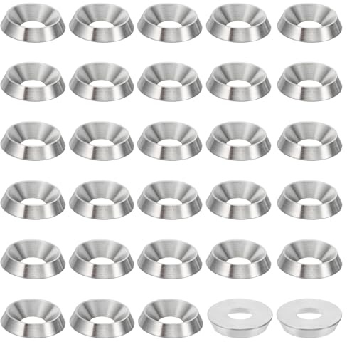 PATIKIL Rondelle Fraisée M8 Finition, 30Pcs 22mm de Diamètre 4.5mm de Hauteur Solide Acier Inoxydable 304 CNC Rondelle en Forme de Tasse à Tête Plate pour Constructions, Taper
