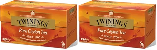 Twinings Of London Té Pure Ceylon - 25 Bolsitas (Paquete de 2)