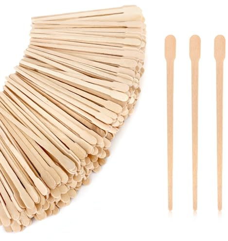 300PCS Spatole in Legno per Ceretta, ELEPRUC Spatole per Ceretta Monouso, Bastoncini legno, Bastoncini Stendi Cera, Stecchini Legno per Corpo Viso Sopracciglia Gambe Bikini, Cera Calda e Cera Morbida