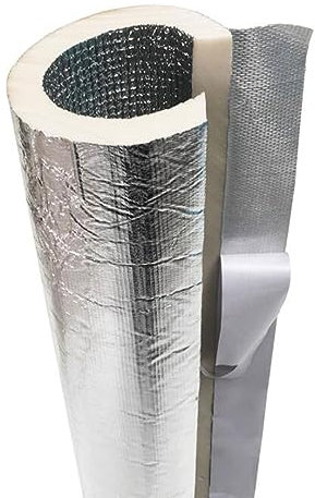 Chaqueta de Aislamiento de Tubería 95 cm Tubo Aislamiento Térmico, ID 27/34/43/50/63/76/90/114/133/140/165/175/219/250 mm Aislamiento de Tuberías para Tuberías de Agua Fría y Caliente(ID 76.0mm(3))