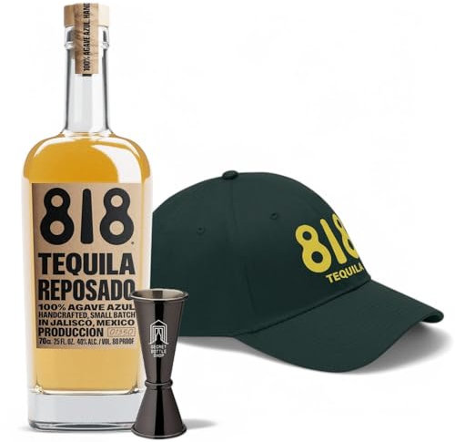 818 Reposado Tequila By Kendall Jenner 70cl – With 818 Tequila Cap & Secret Bottle Shop Jigger - Tequila Gift Set For Christmas