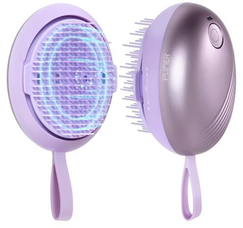 Electric Scalp Massager – Rechargeable Head Massager with Anion Technology, Portable Anti-Frizz Scalp Tool, Scalp Massager Gift for Men & Women(Purple)