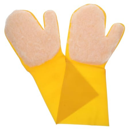 iplusmile 2 Pcs Yellow Pool Cleaning Gloves Soft Scrubbing Mitts for Swimming Pools Hot Tubs Spas and Aquariums Versatile Warm and Efficient Cleaning