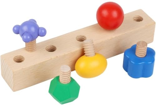 HiyyFloy Holzschrauben- Und Muttern-Set, Bausteine, Bausatz, Reisespielzeug, Modellbau-werkzeugsätze Für Kinder, Holzspielzeug, Bauwerkzeuge