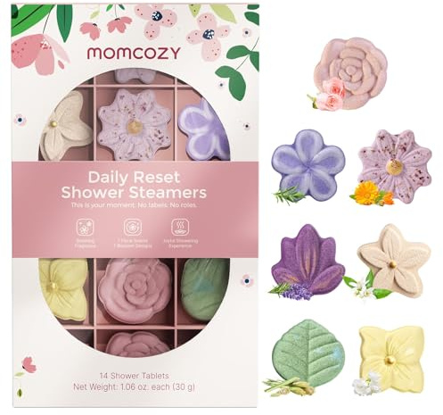 Momcozy 14-Pack Shower Steamers with 7 Floral Scents, Mothers Day Gifts, Gifts for Women, Wife, Girlfriend & Mom, Bridal Shower, At-Home Spa Aromatherapy for Daily Showers, Stress Relief