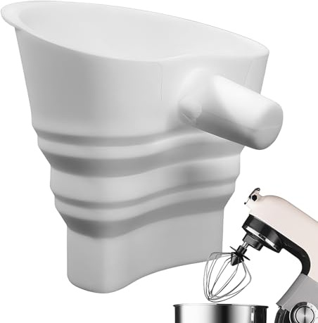 Imbuto per Farina perr Impastatrice - Strumento da Forno Pieghevole in Silicone | Versatore Guidato per Ingredienti Secchi e Liquidi | Accessorio Cucina, Pasticceria,