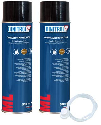 Dinitrol ML Rostschutzmittel Hohlraumwachs, 500 ml, Aerosol + Verlängerung, 2 Stück