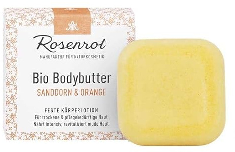 Rosenröd naturkosmetik – organiskt kroppssmör – havtorn och apelsin – 70 g – för torr & hud i behov av vård – ger intensiv näring och vitaliserar trött hud