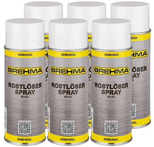 BREHMA 6X Rostlöser mit MoS2 Intensiv Rostlöserspray 400ml Korrosionsschutz