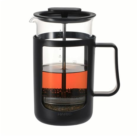 HARIO CPU-4-B CafePress U Press Coffee Heat Resistant Glass, Practical Capacity, 20.3 fl oz (600 ml), Black