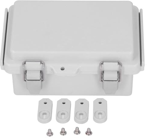 Agatige IP67 Waterproof Electrical Junction Box, ABS Plastic Project Enclosure, Weatherproof Project Box with Hinged Cover, Mounting Plate and Wall Bracket for Outdoor, 58 X 108mm / 2.28 X 4.25in