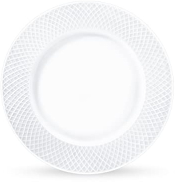Wilmax | Tallrik – 6 stycken | Ø 25,5 cm | vit mattallrik av porslin | mattallrik | diskmaskinssäker | frukosttallrik | tårttallrik | förpackad i elegant presentförpackning
