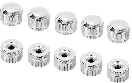 PATIKIL M5 Cappuccio Dado, 15pz Dado Dado Vite Pomello Cappuccio Inserto Bullone Coperchio Femmina Filettatura Zigrinata Ferramenta Raccordi Luce Fissaggi Argento Tono