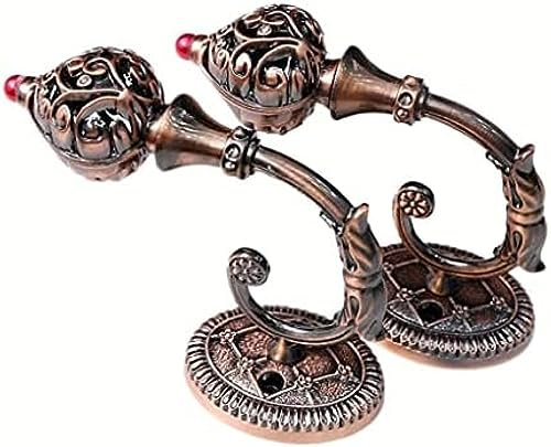 Vorhang-Raffhalter, Vorhang-Raffhalter Aus Zinklegierung, Vorhang-Raffhalter-Haken Mit Schrauben, Geeignet Für Wohnzimmer, Schlafzimmer, Büro, Beste Dekoration,Rotes Kupfer,Constructive23