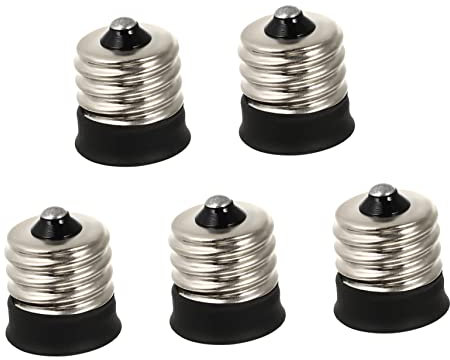 OSALADI Adaptateur de Culot E17 vers E14 en Cuivre Résistant la Chaleur pour Ampoules Led, Socle Lumineux LED Pratique, Lot de 5 Pièces pour Maison, Garage et Atelier, Conversion Facile