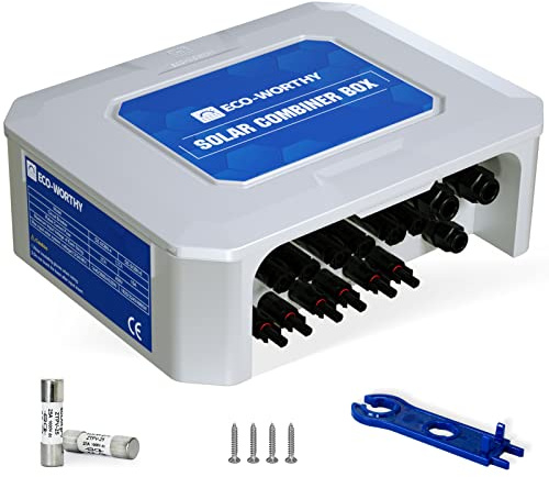 ECO-WORTHY Lot de 6 combinateurs de panneaux solaires PV et disjoncteur 125 A pour panneau solaire et système d'alimentation solaire indépendant du réseau