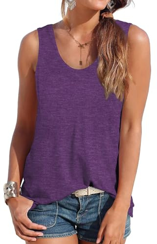 DUOEASE Tank Top Damen Sommer ärmellose Oberteile Sommermode Scoop-Ausschnitt Shirt Damen