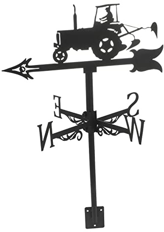 VANZACK Schwarze Wetterfahne Aus Metall Dekorative Windrichtungsanzeige Für Garten Dach Und Außenbereich Für Bauernhof Garage Und Gartenhaus Installieren Realistische Details
