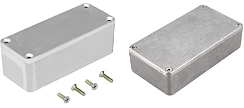 Pyugxab 2er-Set Gitarren-Effektpedal-Aluminium-Stomp-Box-Gehäuse für DIY-Gitarren-Pedal-Set, 1590A & 1590B
