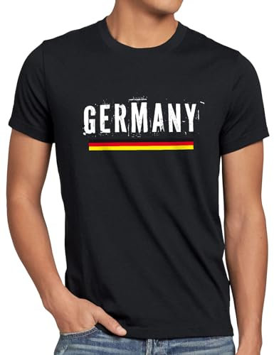 Germany Deutschland Herren T-Shirt Fussball EM 2024 Europameisterschaft Sport, Größe:XXL, Farbe:Schwarz