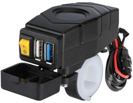 Fowecry C1FB 20-80V E-Bike Handlebar USB Charger 24V 36V 48V 60V QC3.0 Quick Charger Adapter(Light) Easy Install